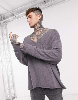 charcoal v neck jumper