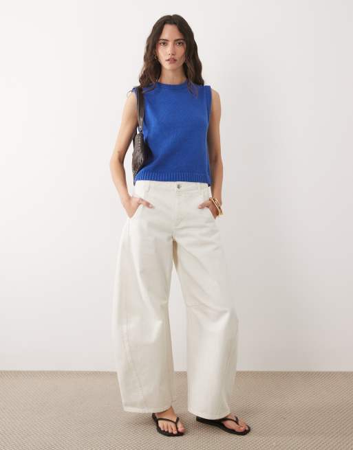 ASOS DESIGN knitted cotton-blend tank top in cobalt blue, 2 of 4