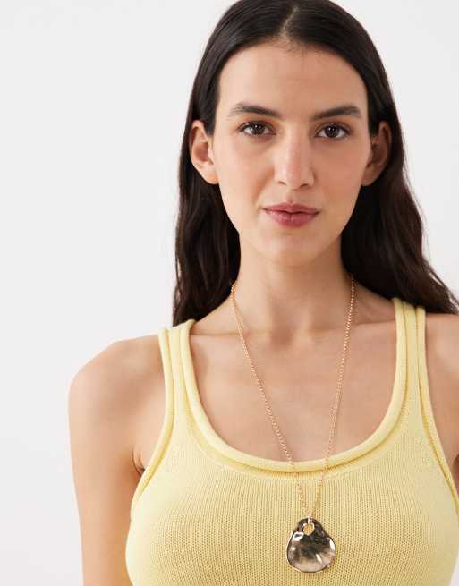 ASOS DESIGN knitted cotton blend u-scoop maxi dress in lemon, 3 of 4