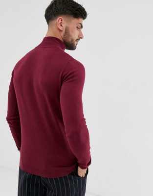 burgundy half zip jumper