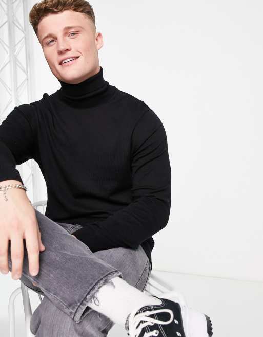 ASOS Turtle Neck Jumper In Black