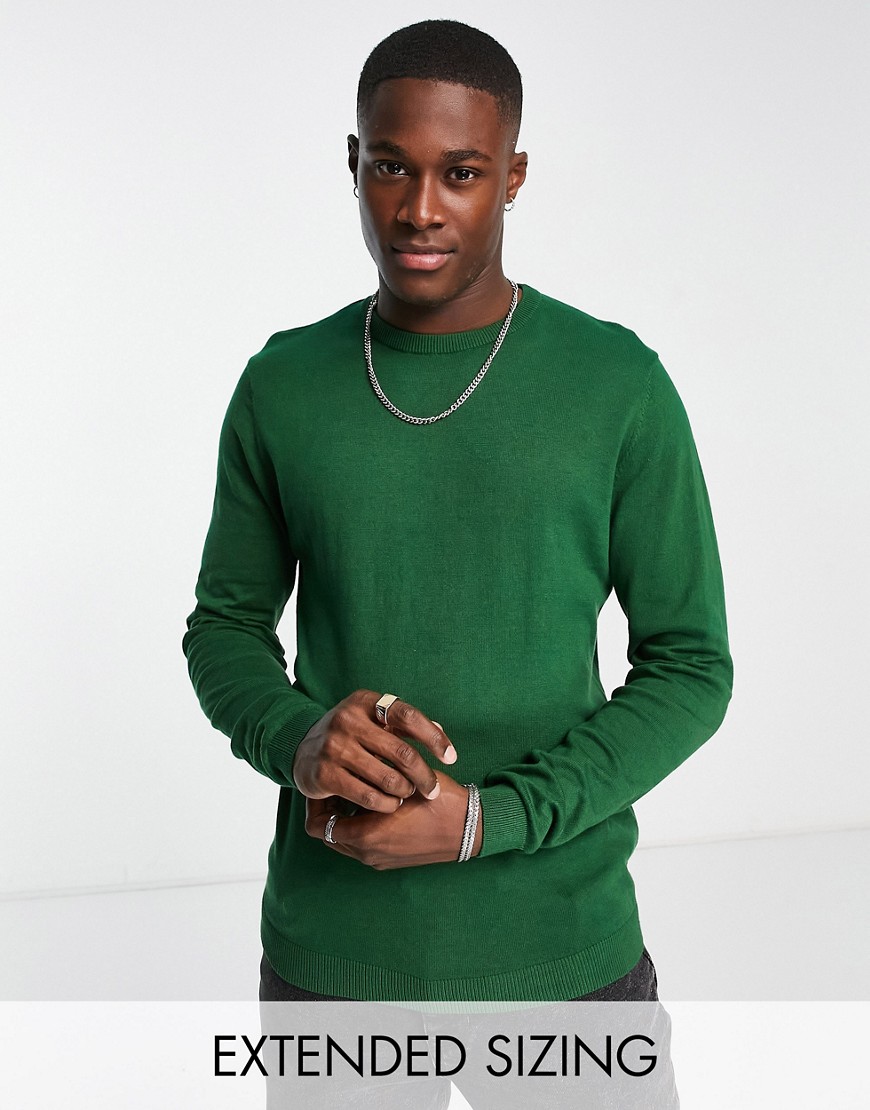ASOS DESIGN knitted cotton sweater in green
