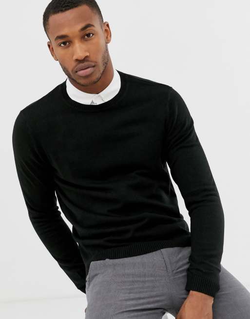 Asos mens black on sale jumper