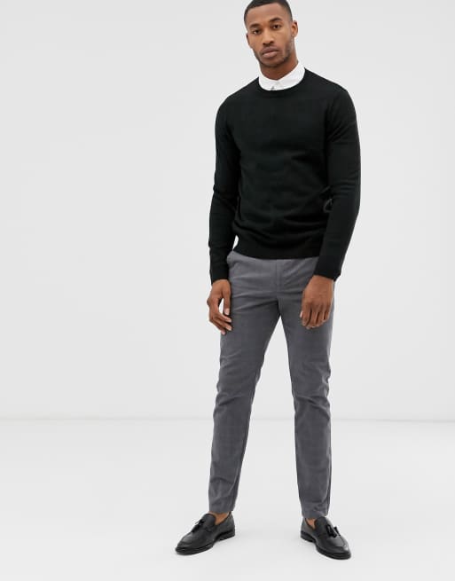 Grey trousers best sale black jumper