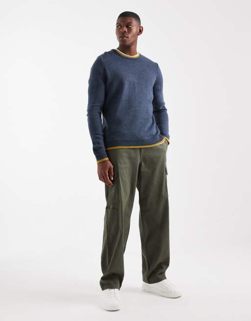ASOS DESIGN knitted crew neck jumper in navy, 2 of 5