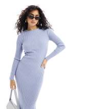 The Frolic off-shoulder knitted midi dress in pink marl