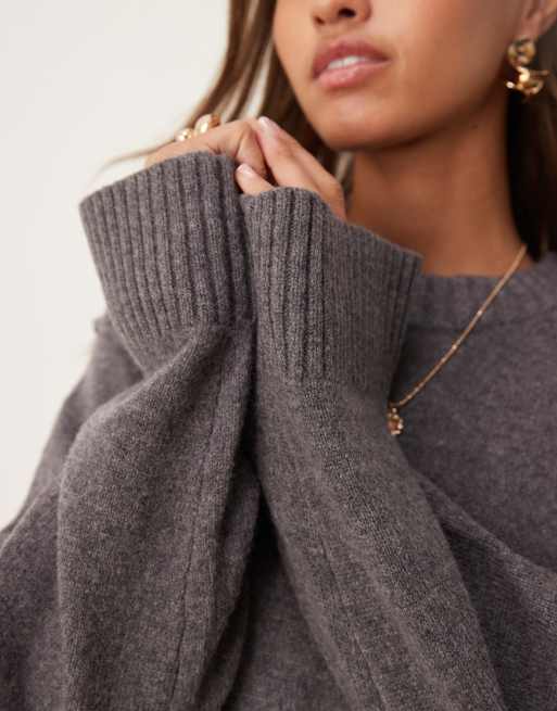 ASOS DESIGN knitted crew neck midaxi dress in lambswool mix