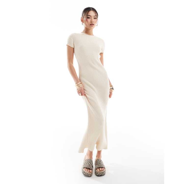 white christmas dresses Lillibet Bow Tied Bust Midi Dress Cream– Selfie Leslie main image 1