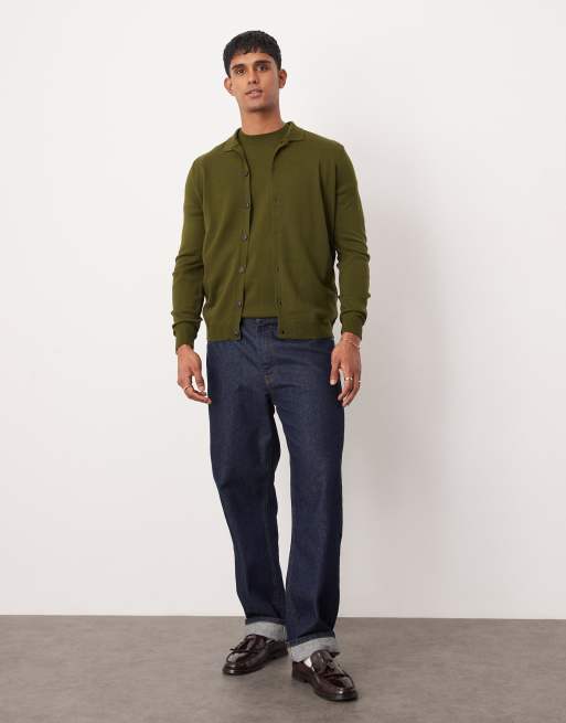 ASOS DESIGN knitted crew neck t-shirt in khaki - part of a set, 3 of 4
