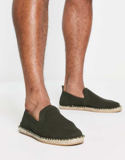 ASOS DESIGN knitted espadrilles in khaki | ASOS