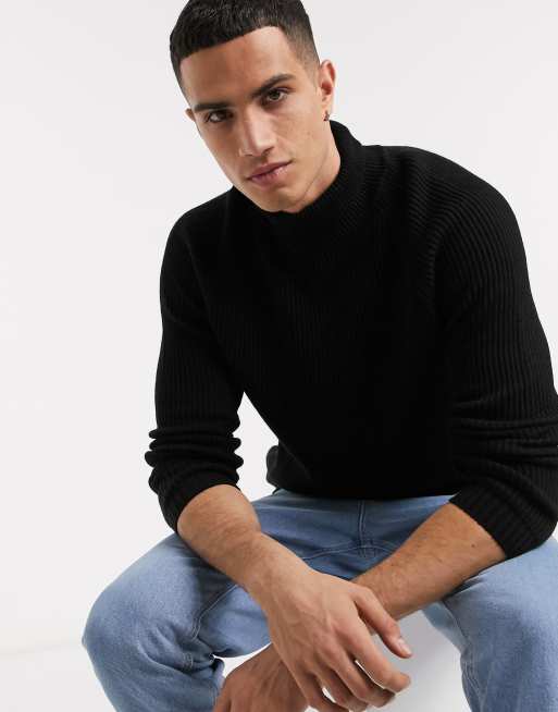 Asos black roll neck on sale jumper