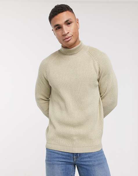 Lambretta Biscuit Plain Knitted Roll Neck Jumper …