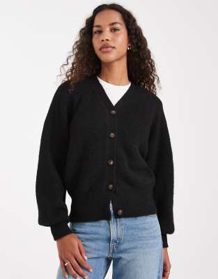ASOS DESIGN ASOS DESIGN knitted fluffy batwing cardigan in black