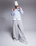[ASOS DESIGN] ASOS DESIGN knitted fluffy jumper in blue 2XL BLUE