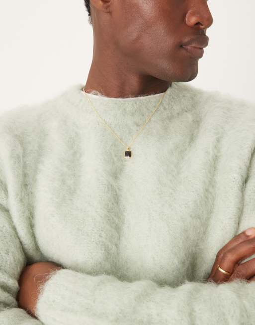 ASOS DESIGN knit fluffy sweater in sage green