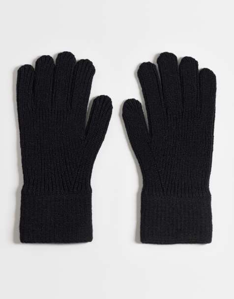 ASOS DESIGN knitted gloves in black - view 1