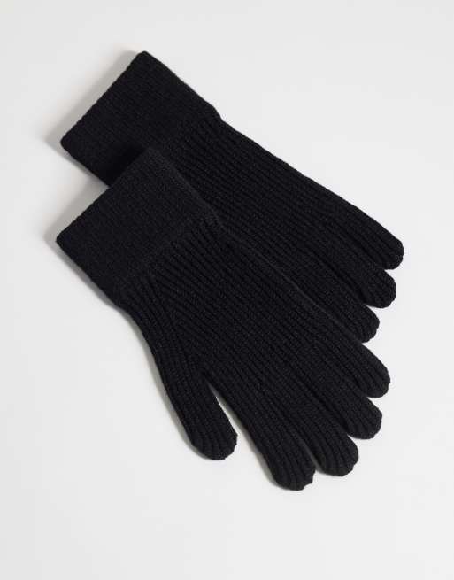 ASOS DESIGN knitted gloves in black, 2 of 3