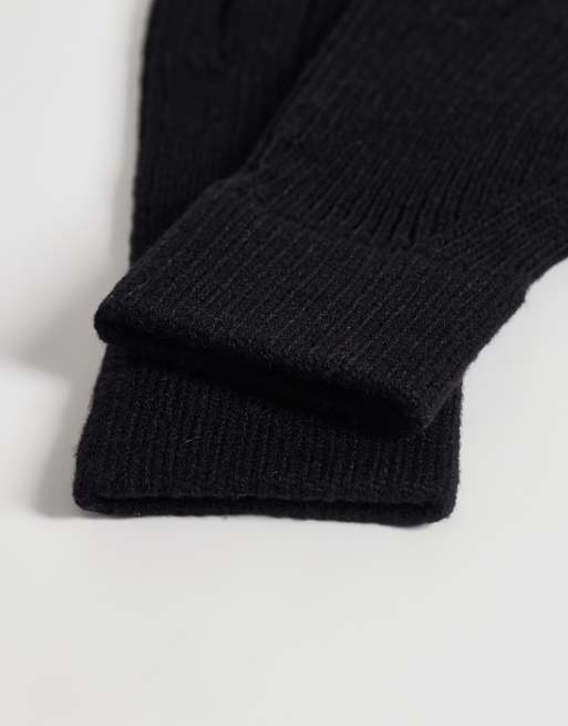 ASOS DESIGN knitted gloves in black, 3 of 3