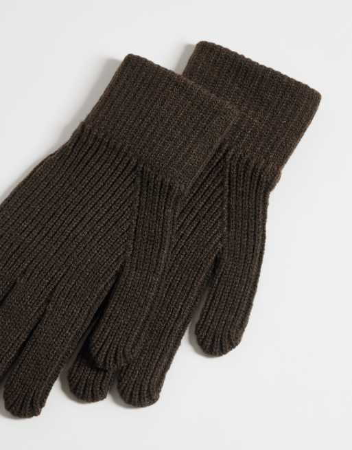 ASOS DESIGN knitted gloves in brown, 2 of 3