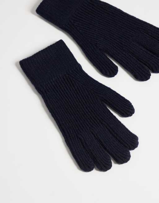ASOS DESIGN knitted gloves in navy, 2 of 3