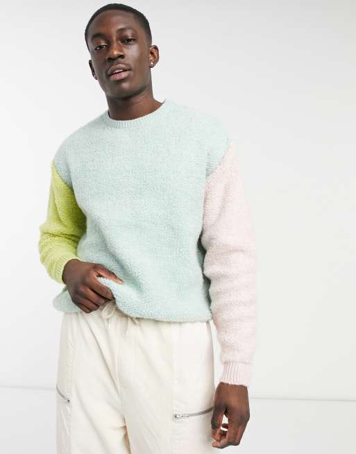 ASOS DESIGN knitted half zip jumper in plush texture