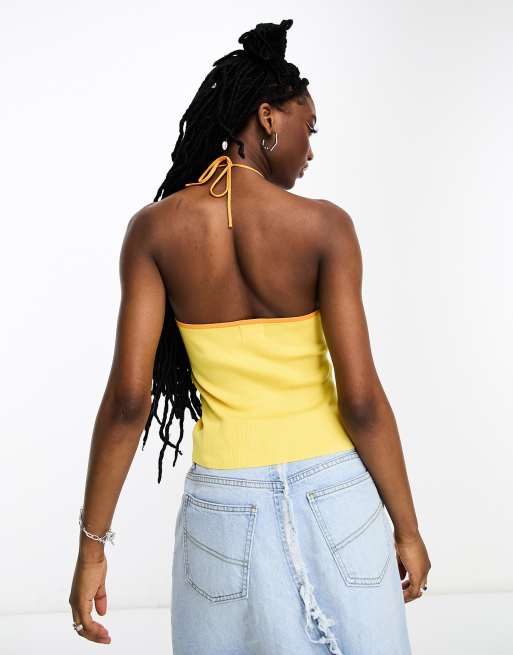 Yellow halter sales top