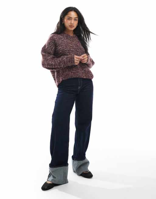 ASOS DESIGN knitted high v boxy jumper in multi, 2 of 4