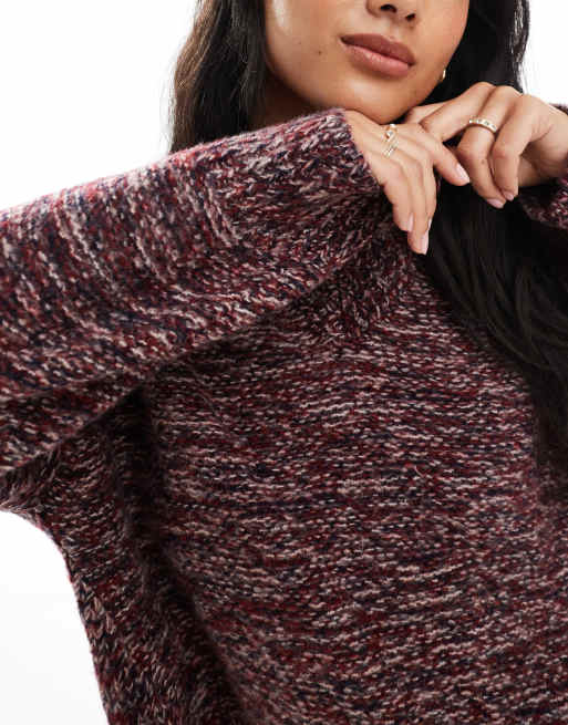 ASOS DESIGN knitted high v boxy jumper in multiply, 3 of 4