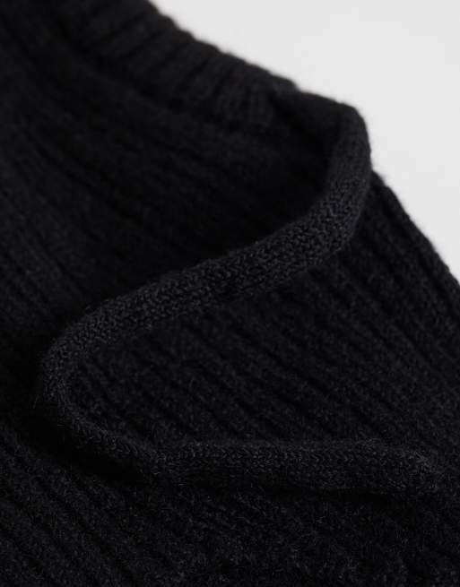 ASOS DESIGN knitted hood in black, 2 of 3