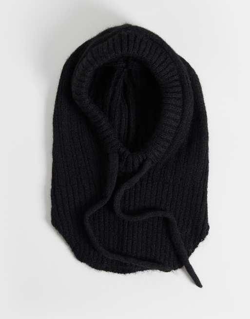 ASOS DESIGN knitted hood in black, 3 of 3