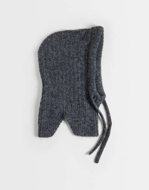 ASOS DESIGN knitted hood in charcoal grey - view 1