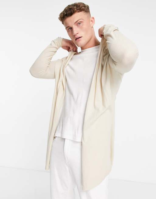 Beige hooded outlet cardigan