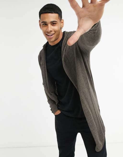 Mens knitted hot sale hooded cardigan