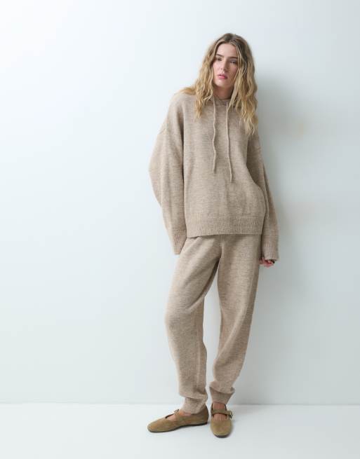 ASOS DESIGN knitted hoodie co-ord in oatmeal, 2 of 4
