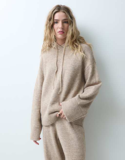 ASOS DESIGN knitted hoodie co-ord in oatmeal, 4 of 4