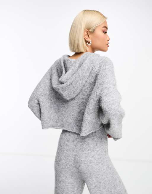 Grey fluffy clearance hoodie