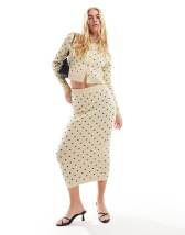 ASOS DESIGN Tall midi skirt with kickflare in polka dot ASOS