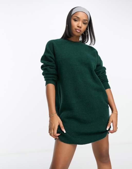 Green knit hot sale sweater dress