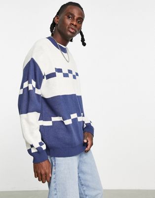 ASOS DESIGN knitted jumper with broken stripe pattern
