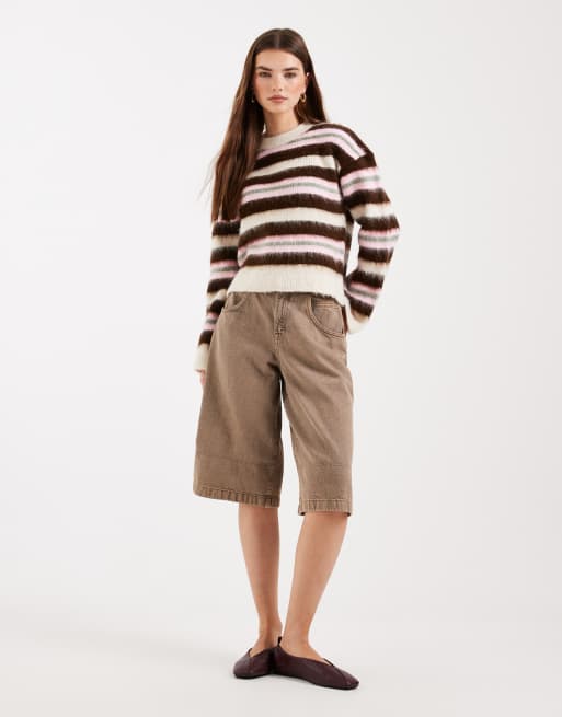 ASOS DESIGN knitted jumper with brushed stripe, 3 of 4