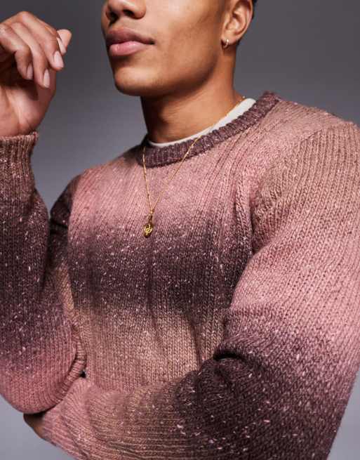 ASOS DESIGN - Maglione rosa a righe sfumate
