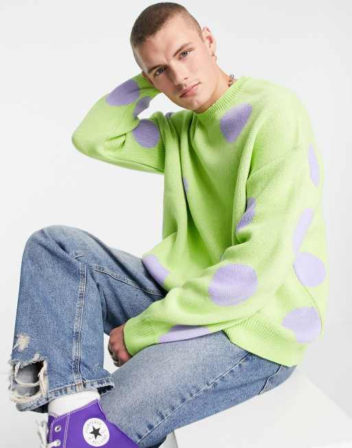 Green polka deals dot sweater