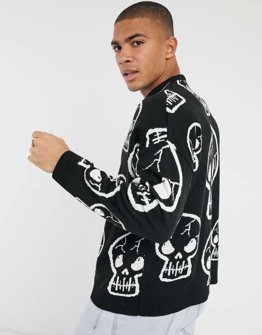 Skull on sale sweater mens