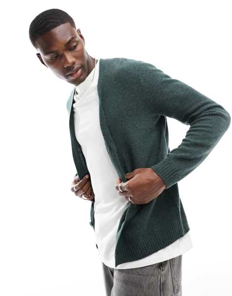 Mens olive outlet green cardigan