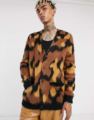 fluffy leopard cardigan