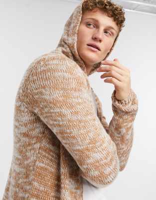 tan hooded cardigan