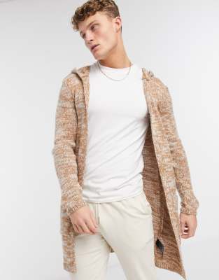tan hooded cardigan
