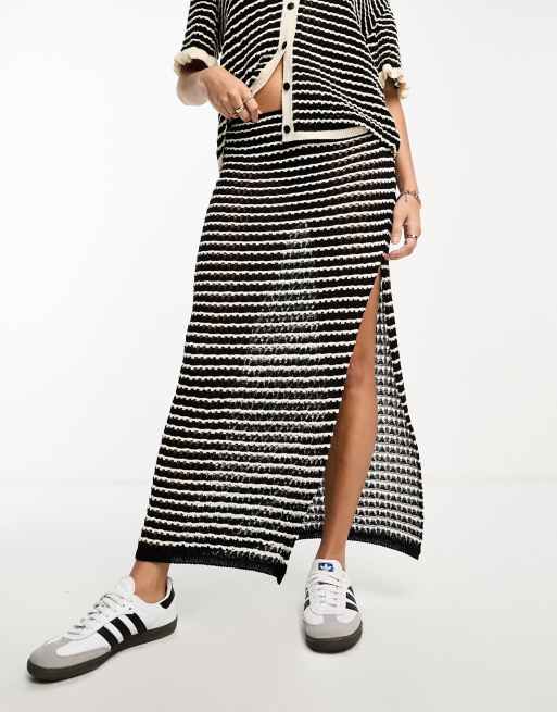 Asos black and white midi skirt best sale