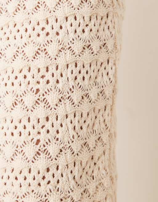 ASOS DESIGN knitted maxi skirt in ecru, 3 of 5