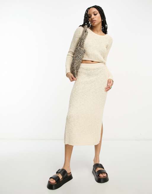 Pull-On Rib-Knit Maxi Skirt